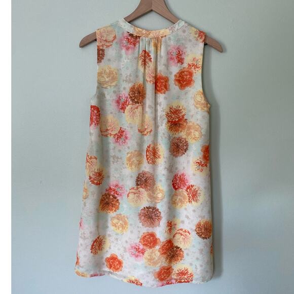 Skies are Blue Floral Sleeveless Button Down Tunic Shirt Dress - Picture 4 of 8